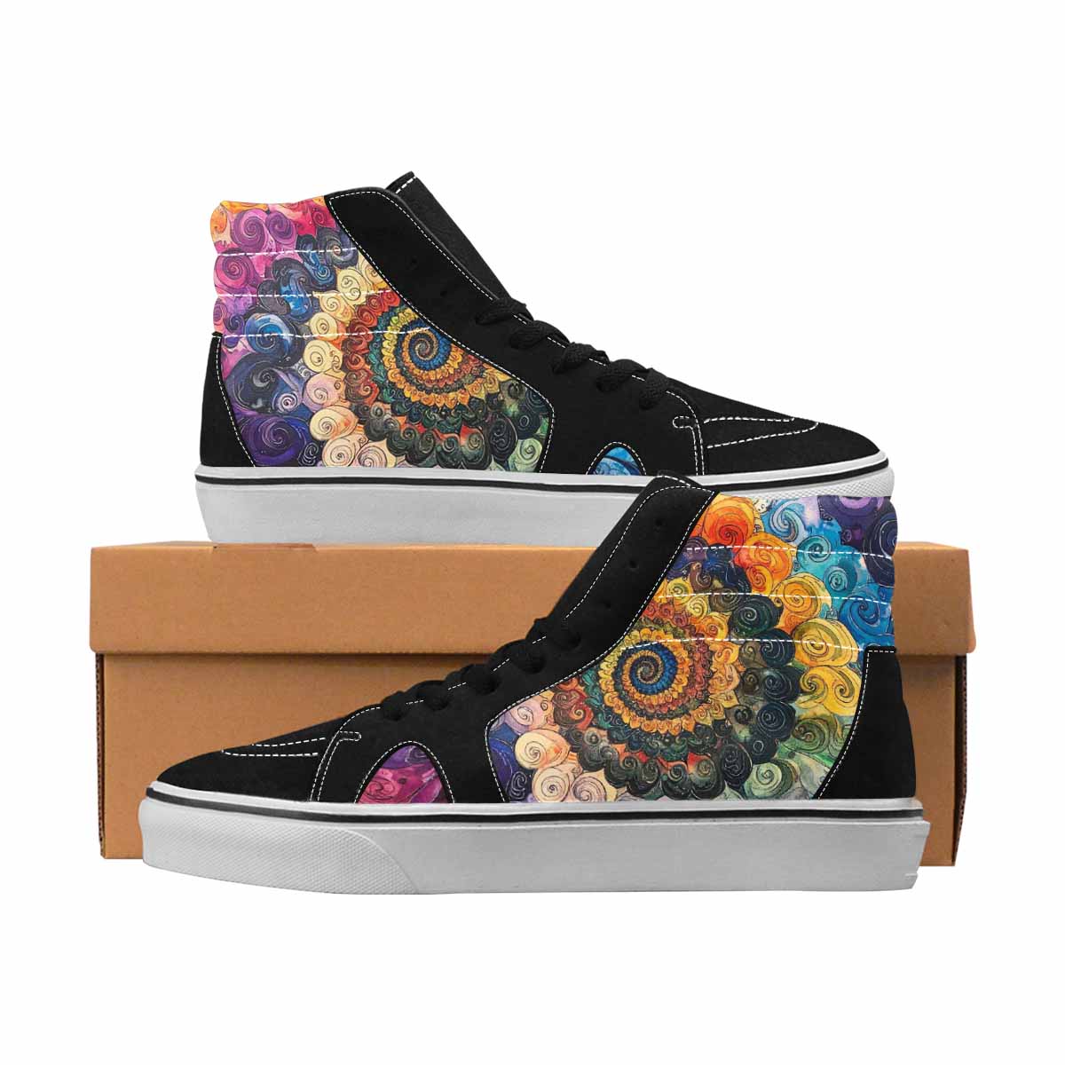 MEN'S Tie Dye High Top Canvas Streetwear Aesthetic Customized Sneakers