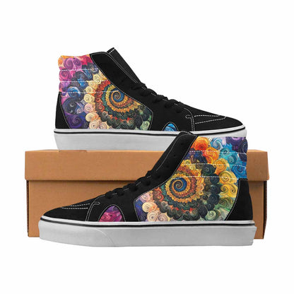 MEN'S Tie Dye High Top Canvas Streetwear Aesthetic Customized Sneakers