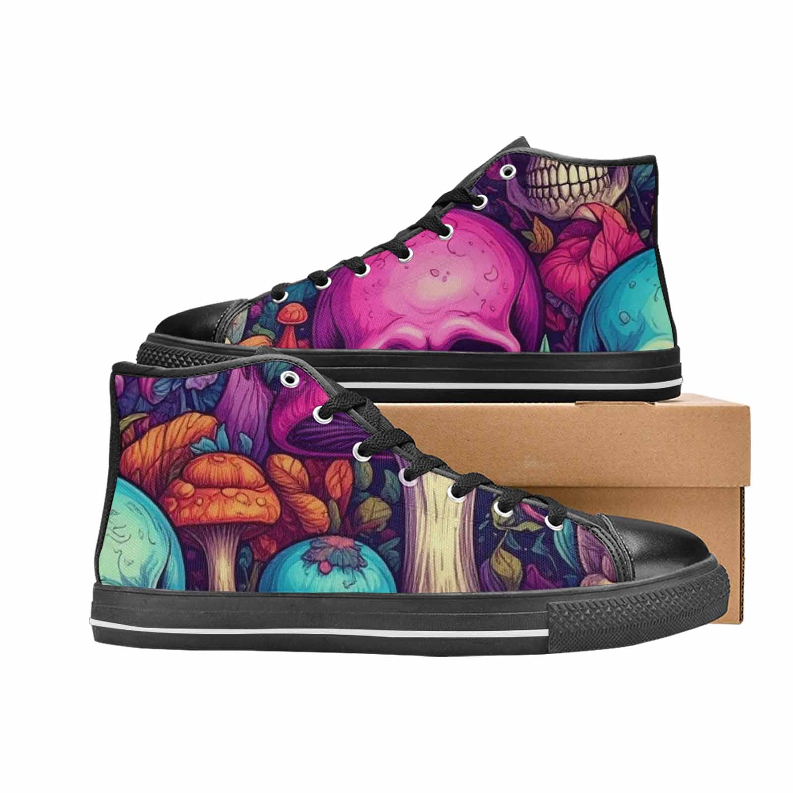 MEN'S Mushroom Skull High Top Canvas Y2K Custom Shoes