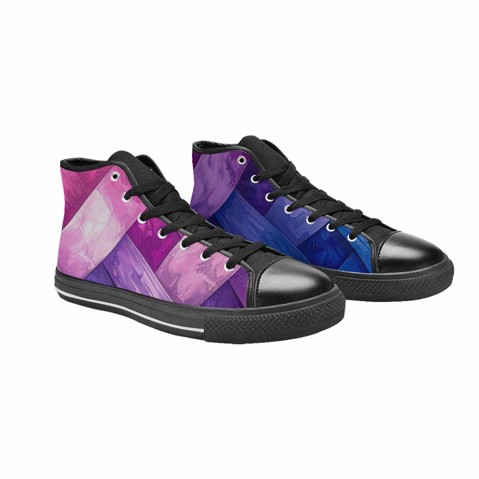 MEN'S Bisexual Flag Color High Top Canvas Y2K Custom Sneakers