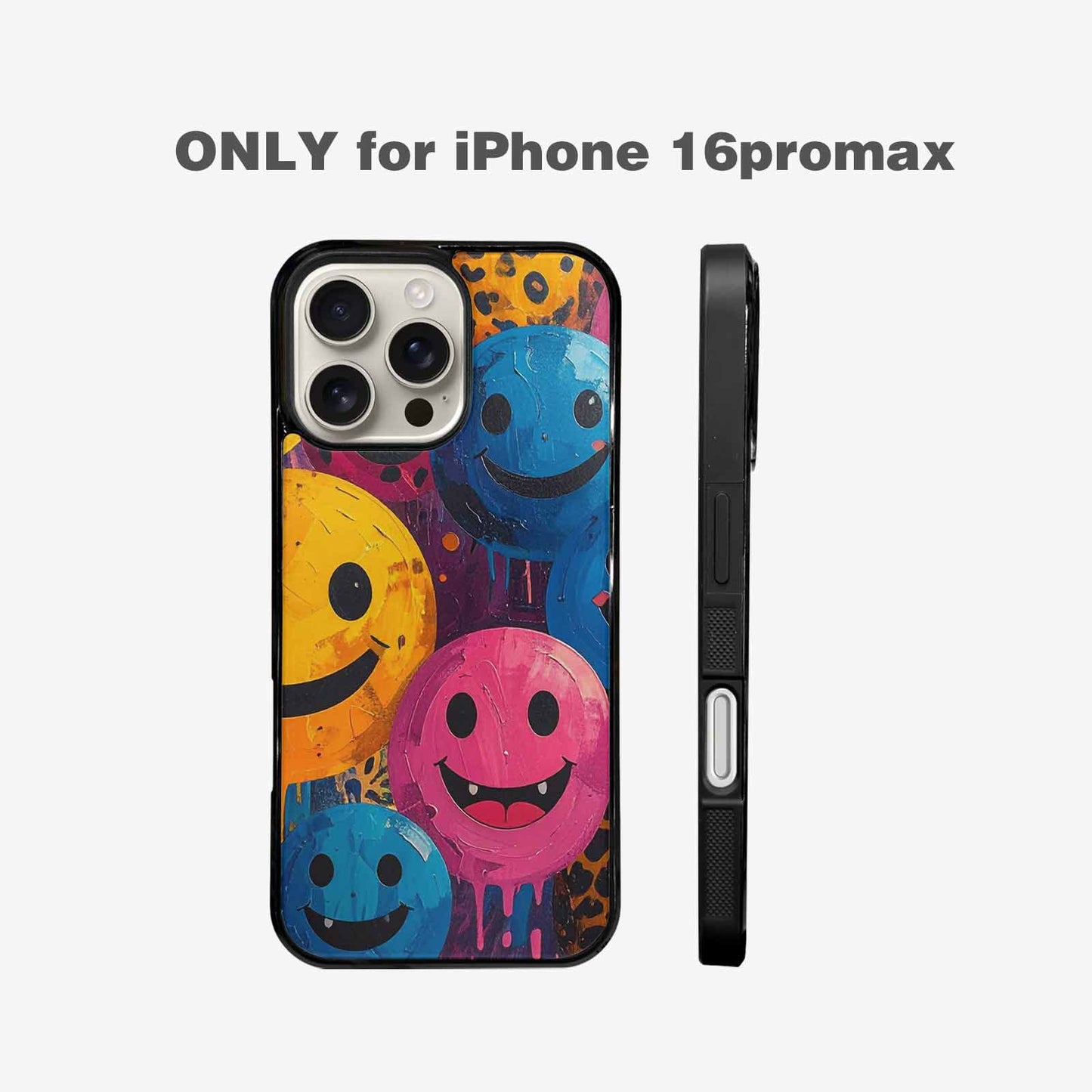 iPhone 16 Pro Max Case — Smiley Faces Animal Printsmile Prk, Custom Print Case Cover