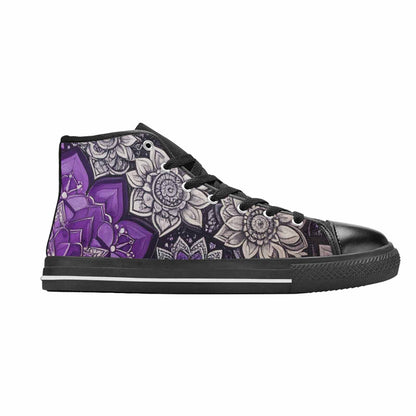WOMEN'S Mandala High Top Canvas Grunge Custom Sneakers