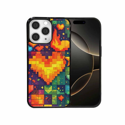iPhone 15 Pro Max Case — Pixel Art 8 Bit Burst Pattern, Custom Art Phone Cover
