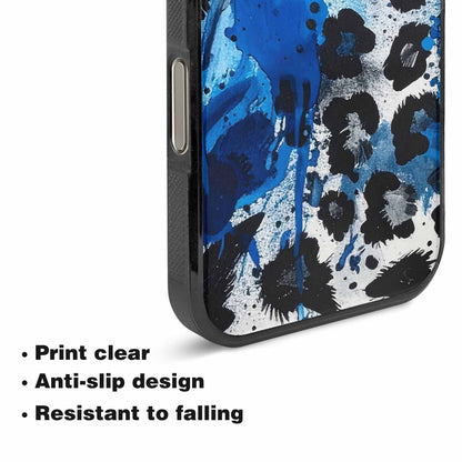 iPhone 16 Pro Case — Animal Print Black Blue Ink Animal, Customized Protective Case