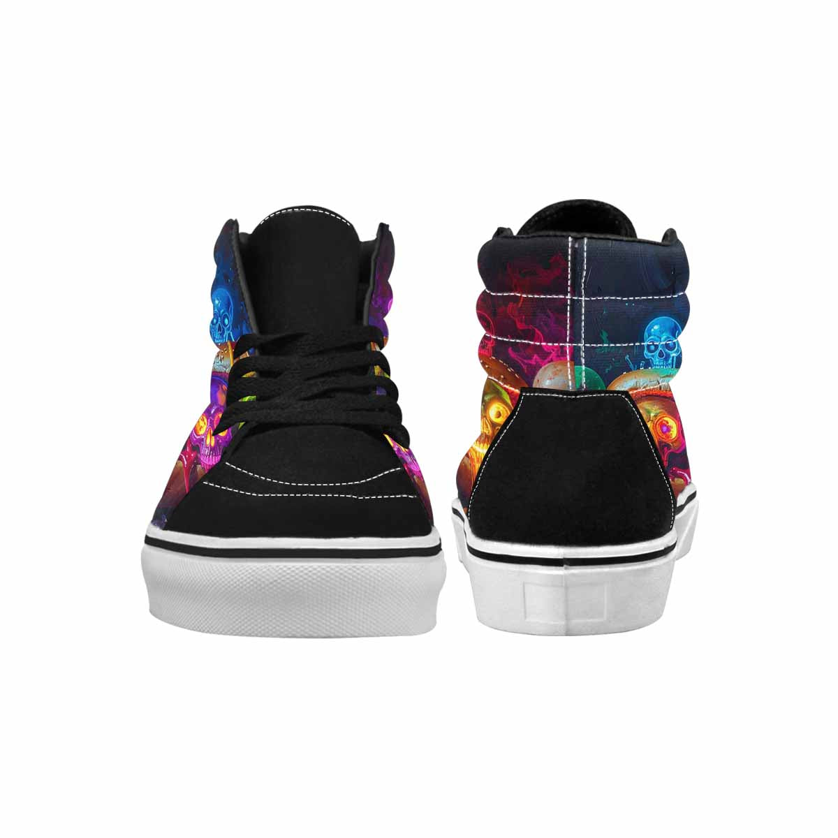 MEN'S Toxic Skeleton Hot Dog High Top Canvas Wallpaper Art Sneakers