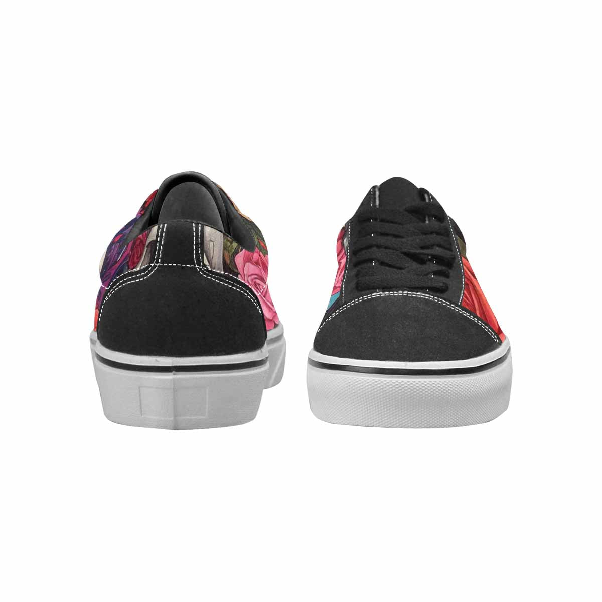 WOMEN'S Skulls Roses Skulls Roses Lace-Up Canvas Kaleidoscope Custom Sneakers