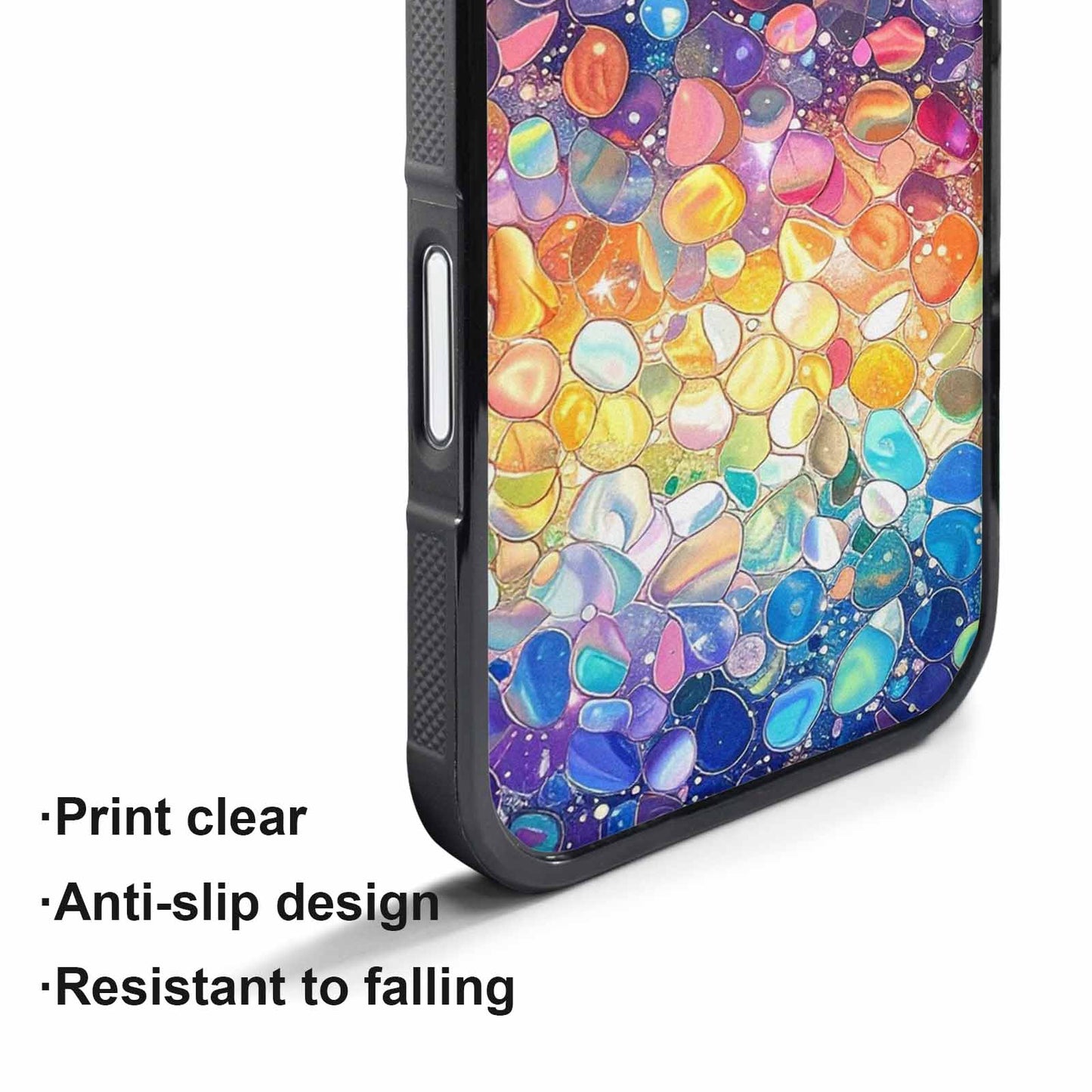 iPhone 17 Pro Max Case — Holographic Iridescent Shimmer Pattern Original Art, Customized Protective Case