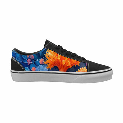 MEN'S Fish Scale Coral Canvas Lace-Up Cottagecore Custom Shoes