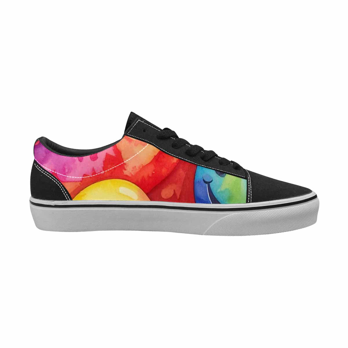 WOMEN'S Smiley Facessmiley Faces  Lace-Up Canvas Dark Academia Custom Sneakers