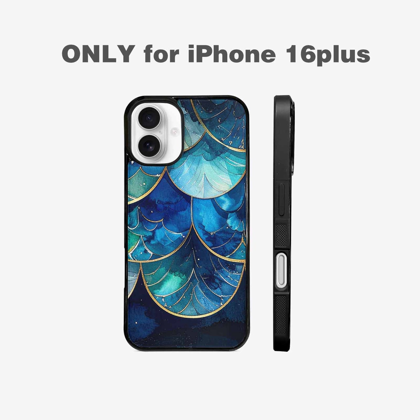 iPhone 16 Plus Case — Mermaid Scale Art Pattern, Custom Made Phone Cover