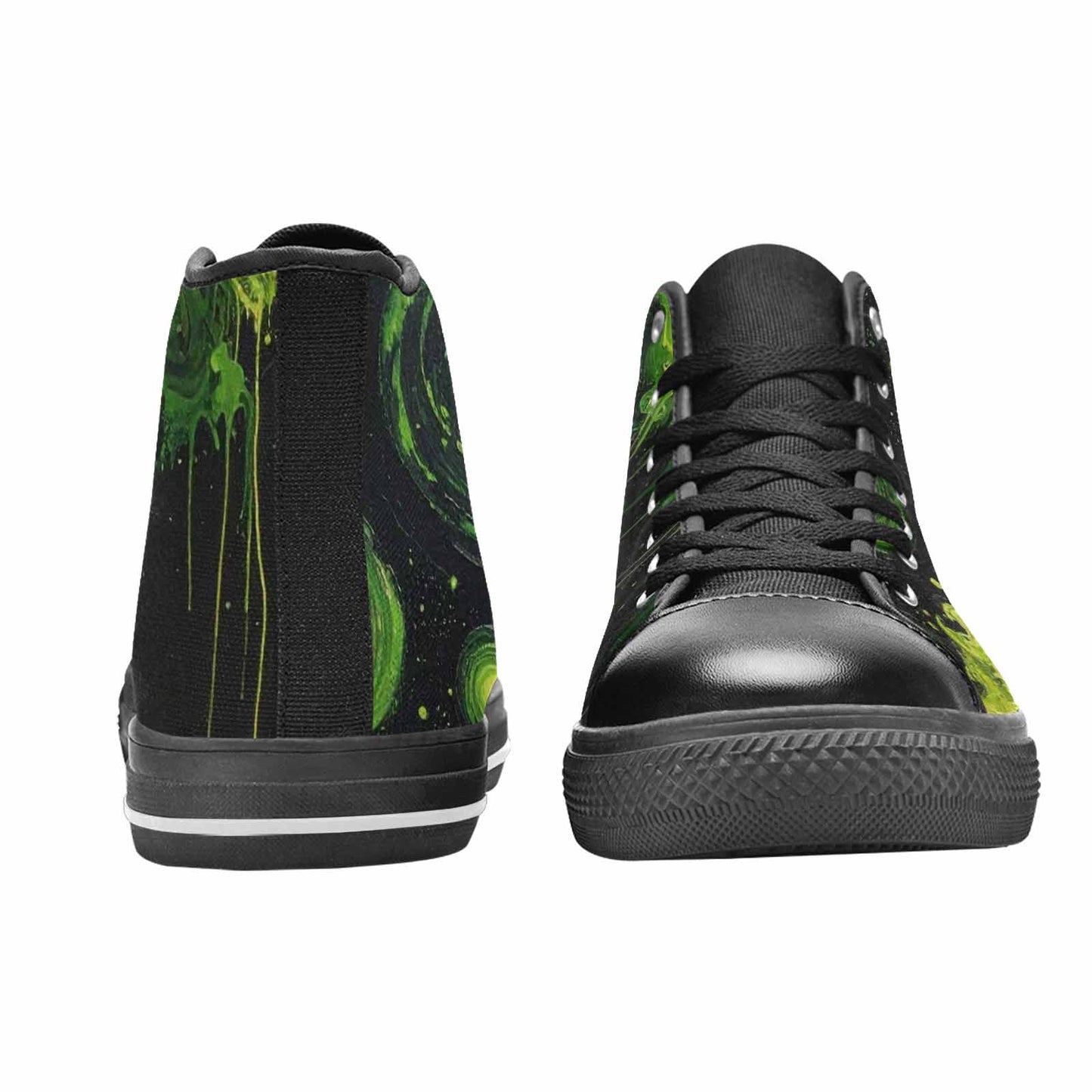 MEN'S Melting Galaxy Acid Green High Top Canvas Dark Academia Custom Shoes