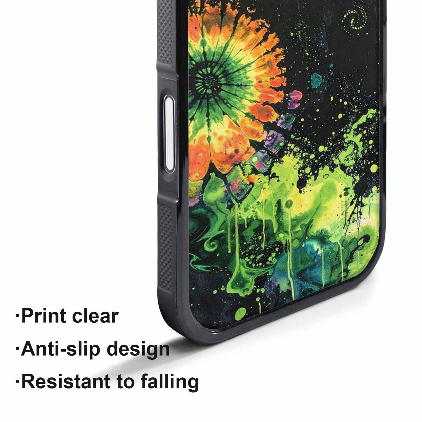 iPhone 17 Pro Case — Black Green Ink Tie Dye Tie, Customized Protective Case