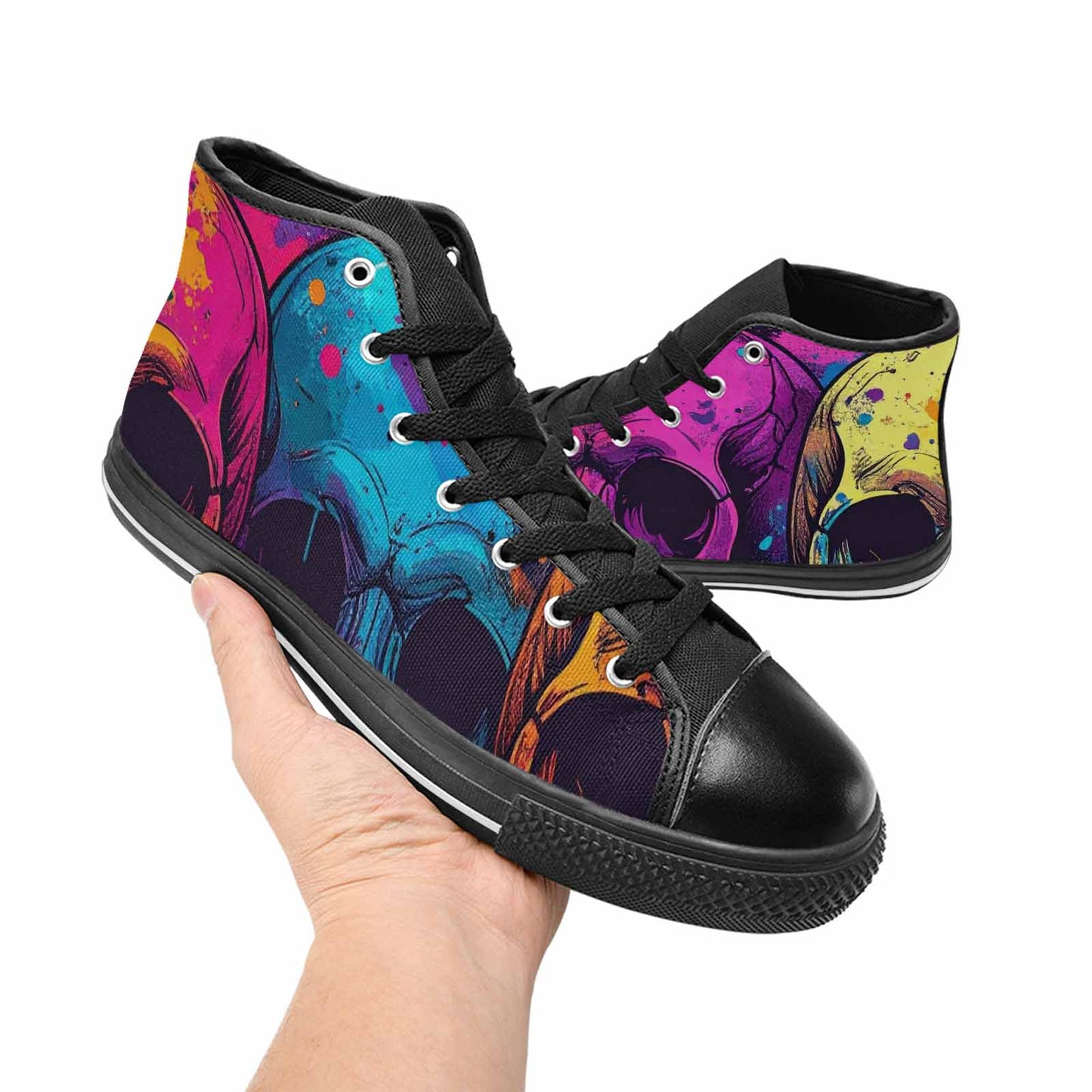 MEN'S Skulls Splatter Comic High Top Canvas Y2K Sneakers