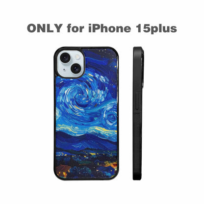iPhone 15 Plus Case — Starry Night Van Gogh Paint Art, Personalized Phone Case