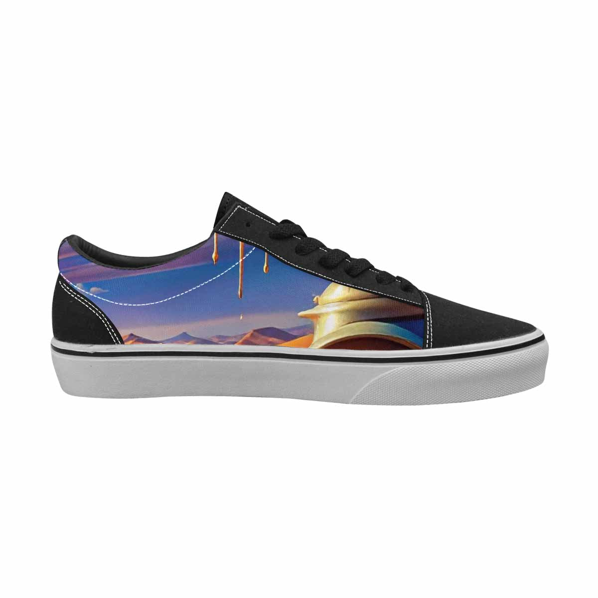 WOMEN'S Surrealist Desert Dreamscape Canvas Lace-Up Grunge Custom Sneakers