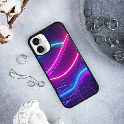 iPhone 16 Plus Case — 1980s Neon Cartoon Art Pattern, Custom Art Phone Cover