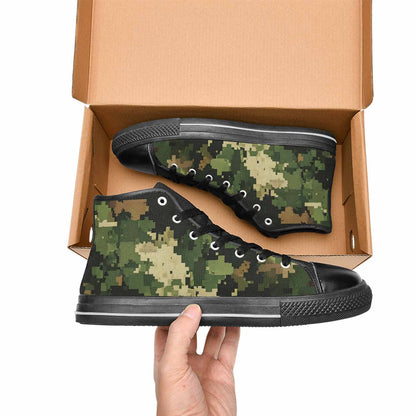 WOMEN'S Military Camouflage Blotch High Top Canvas Neon Fantasy Custom Sneakers