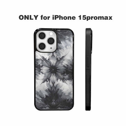 iPhone 15 Pro Max Case — Tie Dye Black And Gray Blended, Custom Art Phone Cover