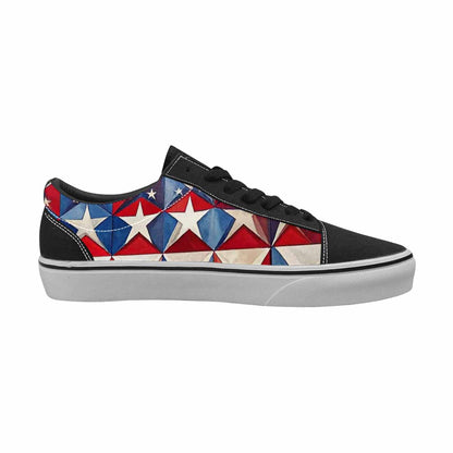 WOMEN'S American Flag Stars Canvas Lace-Up Vivid Custom Shoes