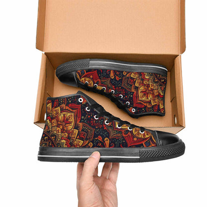 MEN'S Mandala Lions High Top Canvas Surreal Custom Shoes