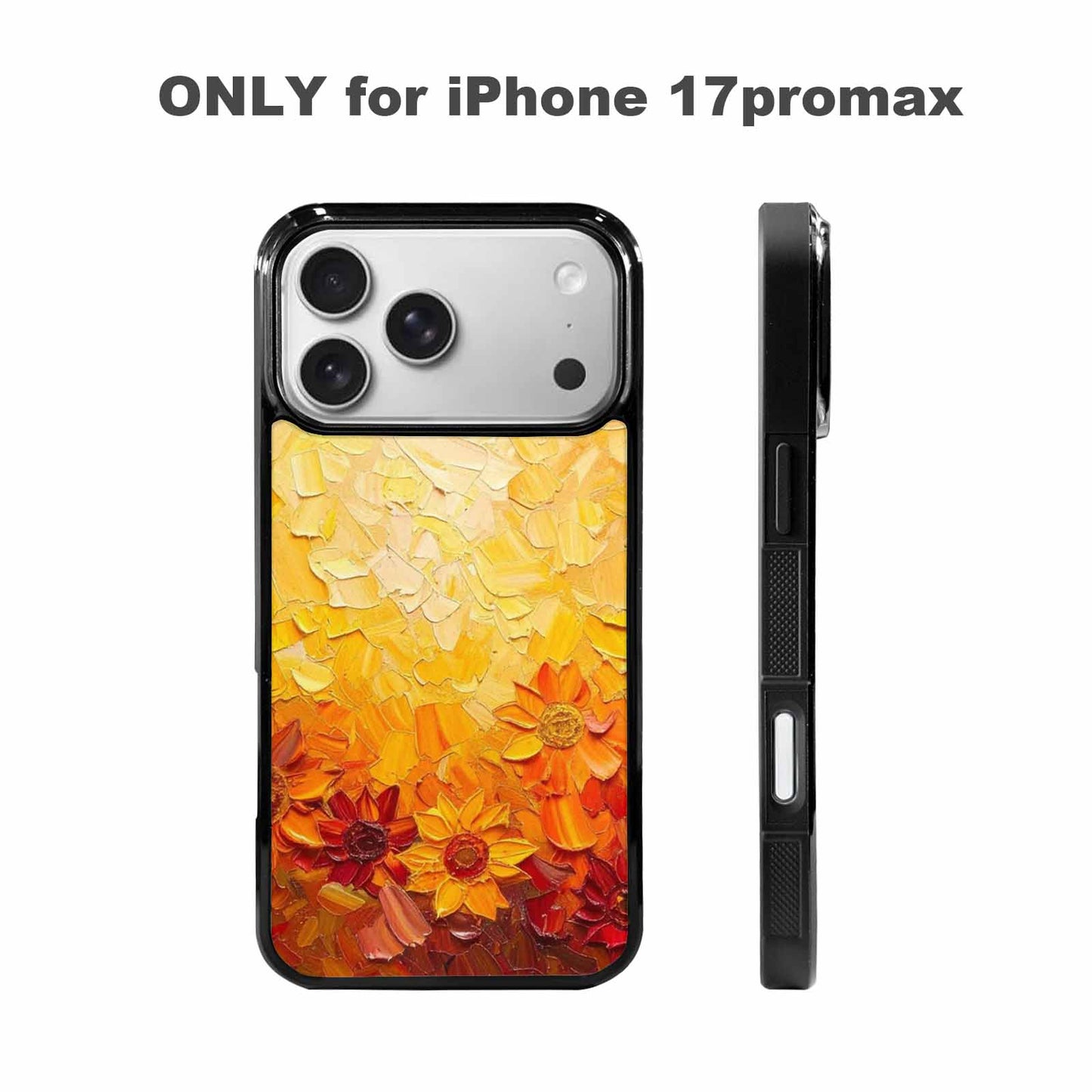 iPhone 17 Pro Max Case — Impressionist Sunflower Brushstroke Pattern Floral, Custom Designed Case Cover