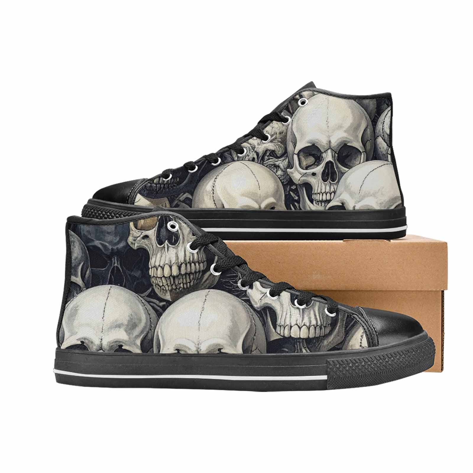 WOMEN'S Skulls - Classic High Top Canvas Neon Fantasy Custom Shoes