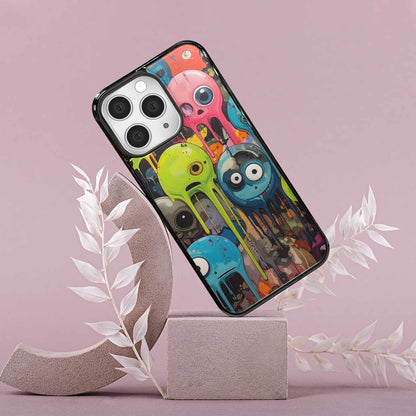 iPhone 15 Pro Max Case — Aliens Camomelting Aliens Patt Fgd, Custom Printed Phone Case
