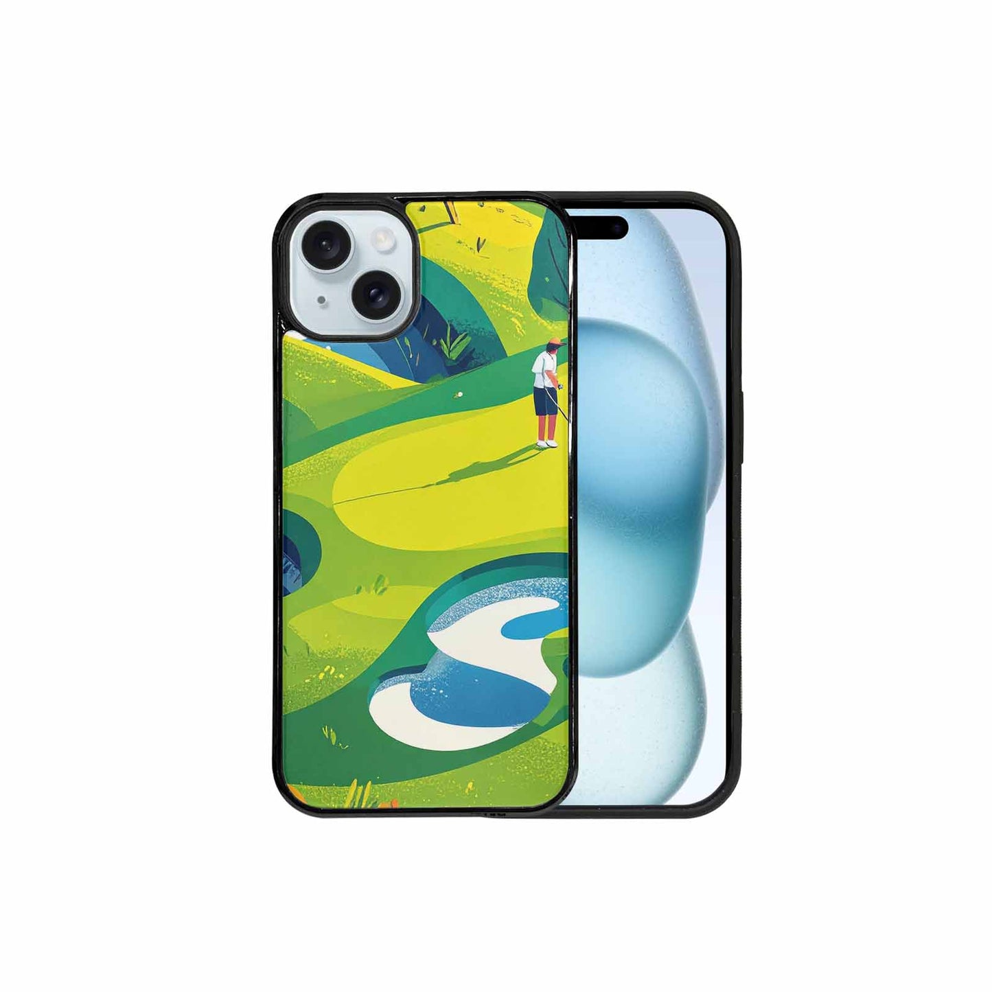 iPhone 15 Plus Case — Golf Cartoon Art Pattern, Custom Made Phone Cover