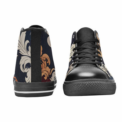 WOMEN'S Damask Ornamental Wallpaper High Top Canvas Dark Academia Sneakers