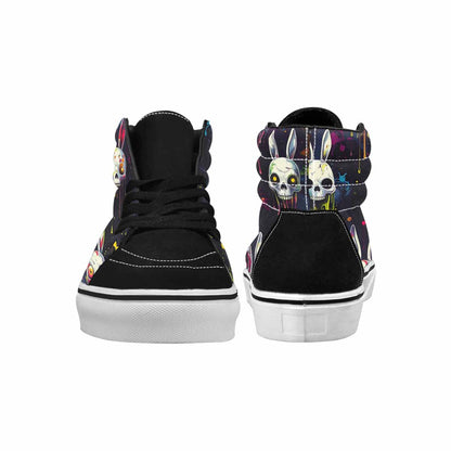 MEN'S Radioactive Ghost Bunny Skull High Top Canvas Dreamcore Custom Shoes