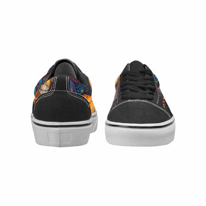 WOMEN'S Skulls (general) Skulls Lace-Up Canvas Kaleidoscope Custom Sneakers
