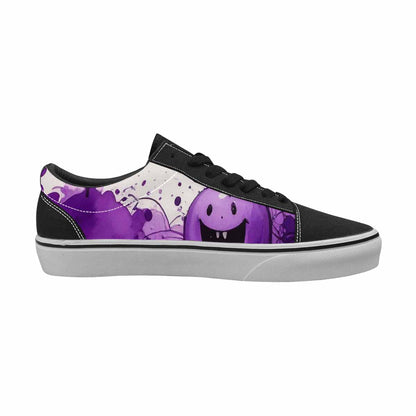 WOMEN'S Melting Moon Smiley Lace-Up Canvas Kaleidoscope Custom Sneakers