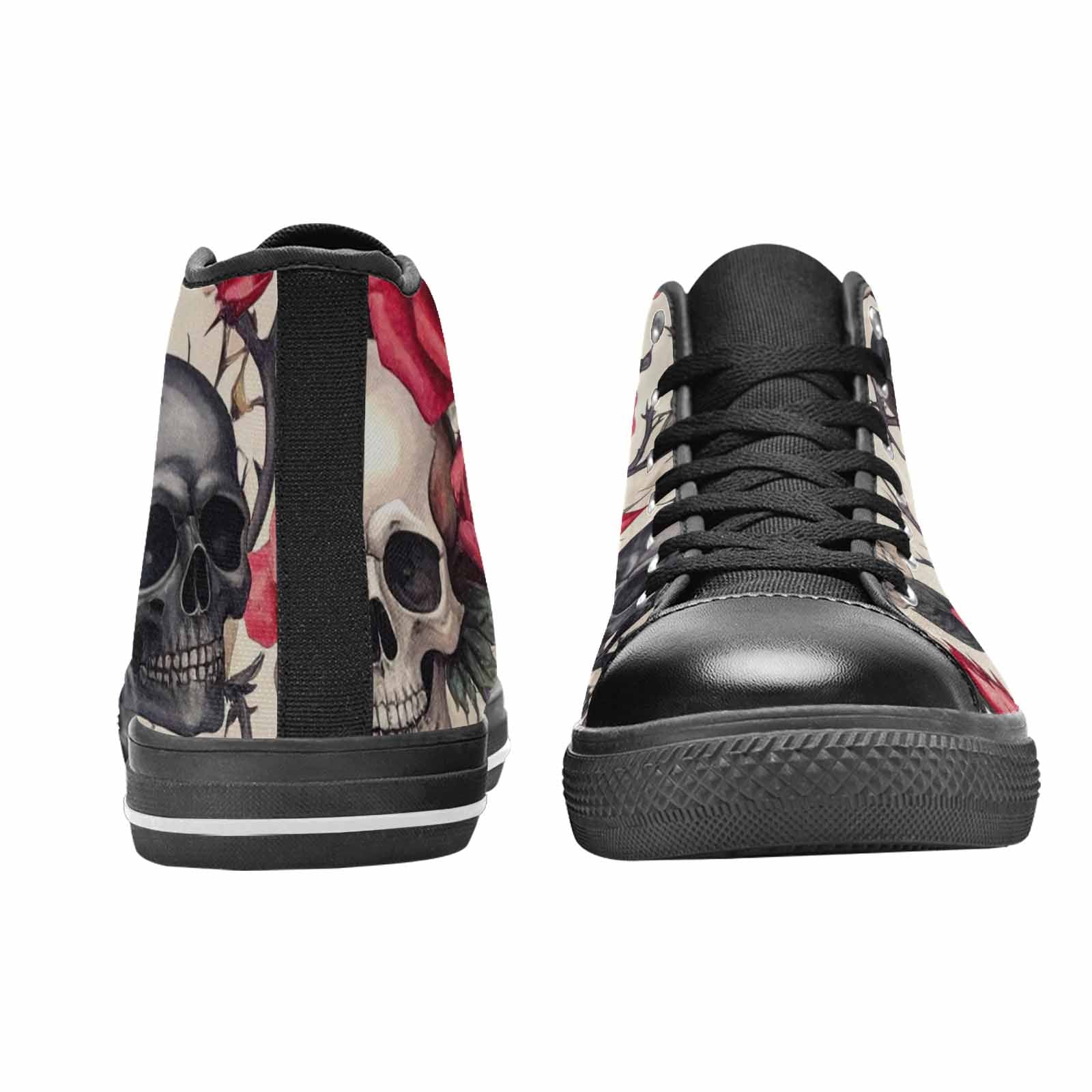 MEN'S Skulls - Roses High Top Canvas Cottagecore Custom Shoes