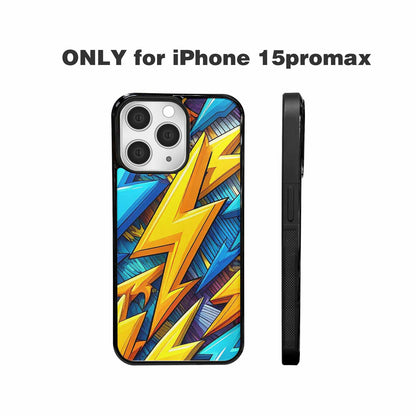 iPhone 15 Pro Max Case — Lightning Bolt Storm Pattern Hundreds Of, Personalized Phone Case