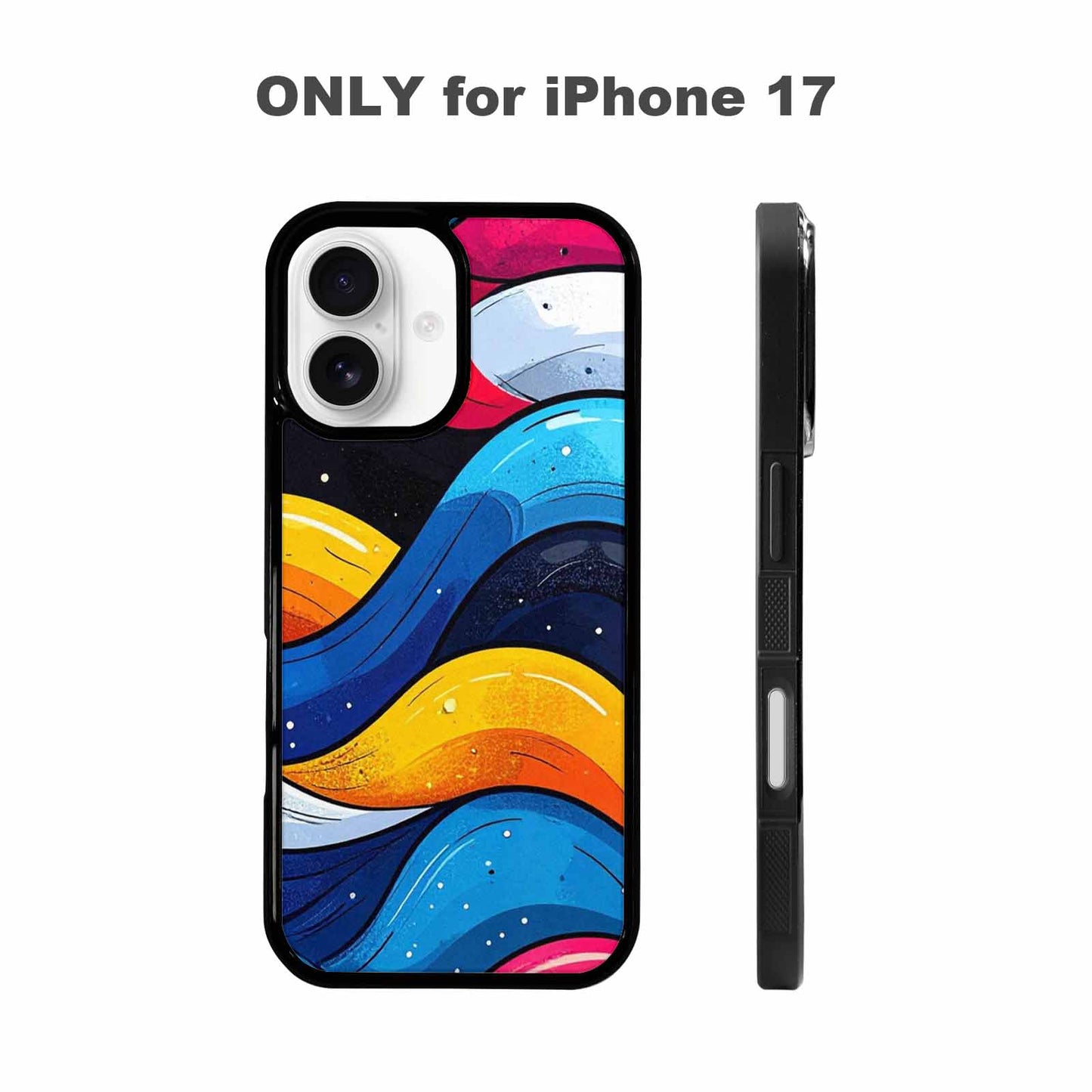 iPhone 17 Case — Glossy Winter Wave Cartoon Cute, Custom Print Case Cover