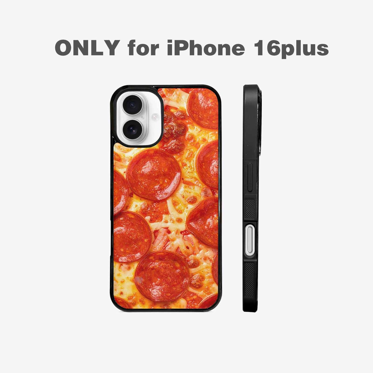 iPhone 16 Plus Case — Pepperoni Pizza Background Art Filling Entire, Customized Protective Case