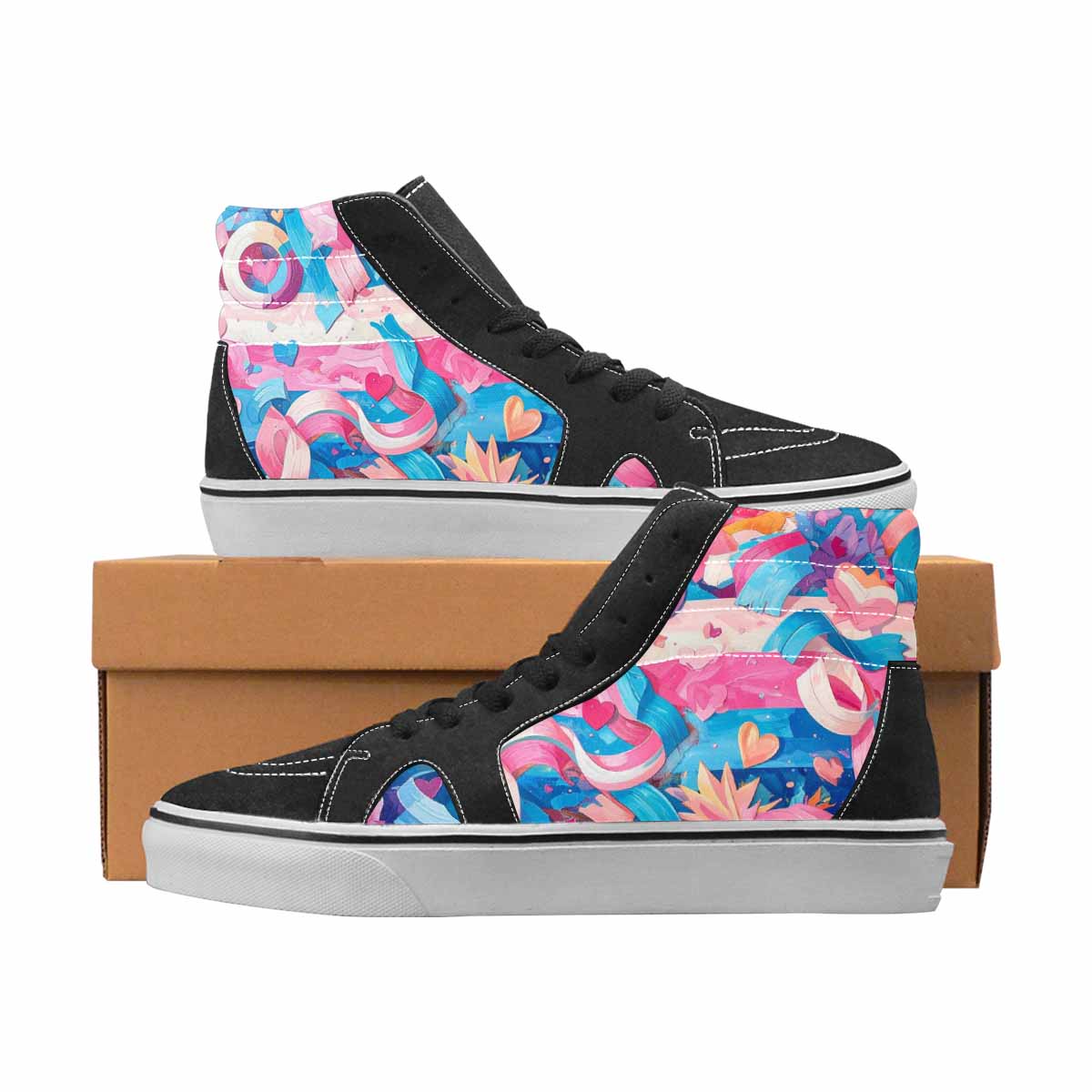 WOMEN'S Pride High Top Canvas Custom Fashion Vivid Customized Sneakers