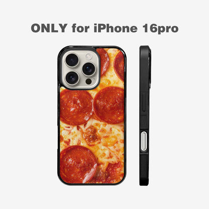 iPhone 16 Pro Case — Pepperoni Pizza Print Custom, Unique Phone Case Design