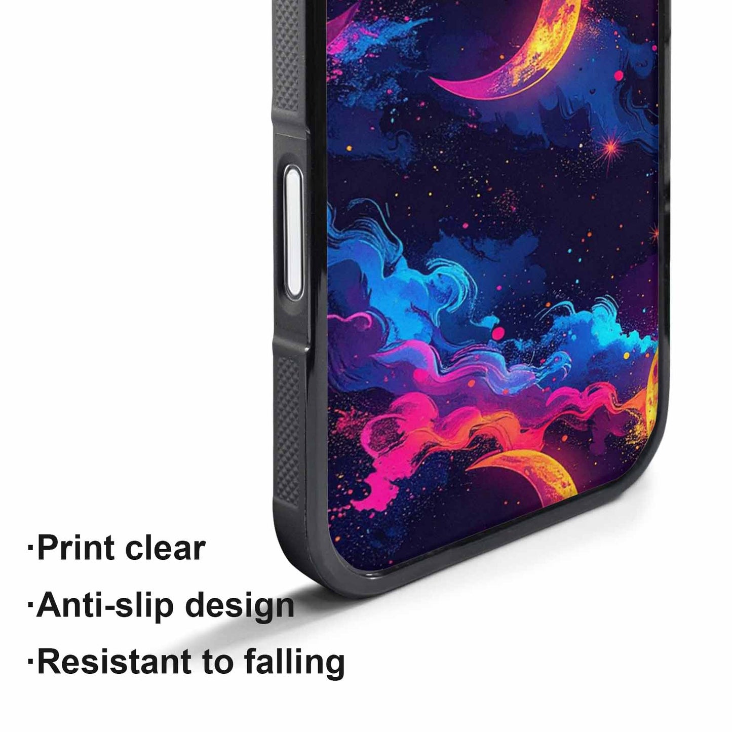 iPhone 17 Pro Case — Neon Winter Moon Seamless Cartoon Cute, Customized Protective Case