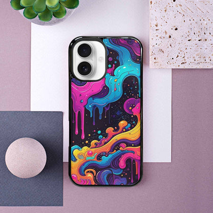 iPhone 16 Case — Neon Drip Galaxy Custom, Custom Designed Case Cover