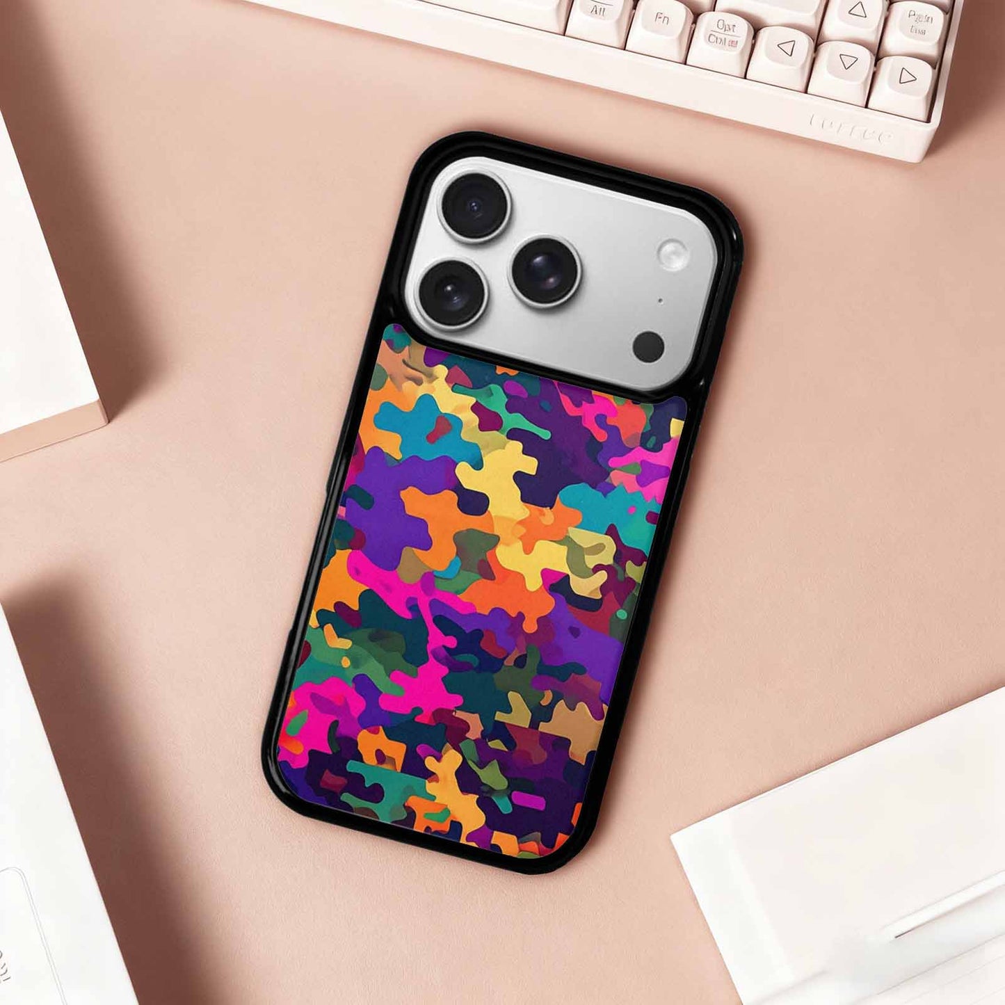 iPhone 17 Pro Case — Small Military Camouflage Blotch Pattern Camo, Custom Made Phone Cover