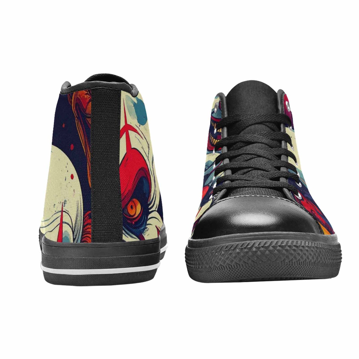 WOMEN'S Evil Clown Cartoon High Top Canvas Dreamcore Custom Shoes