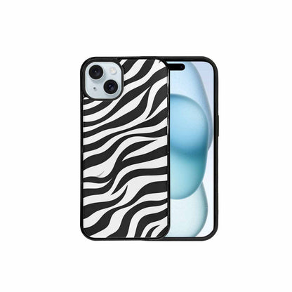 iPhone 15 Plus Case — Zebra Print Black White, Custom Made Phone Cover