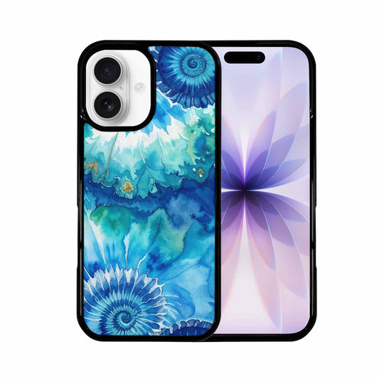 iPhone 17 Case — Tie Dye Ocean Blues Tie Dye, Custom Printed Phone Case