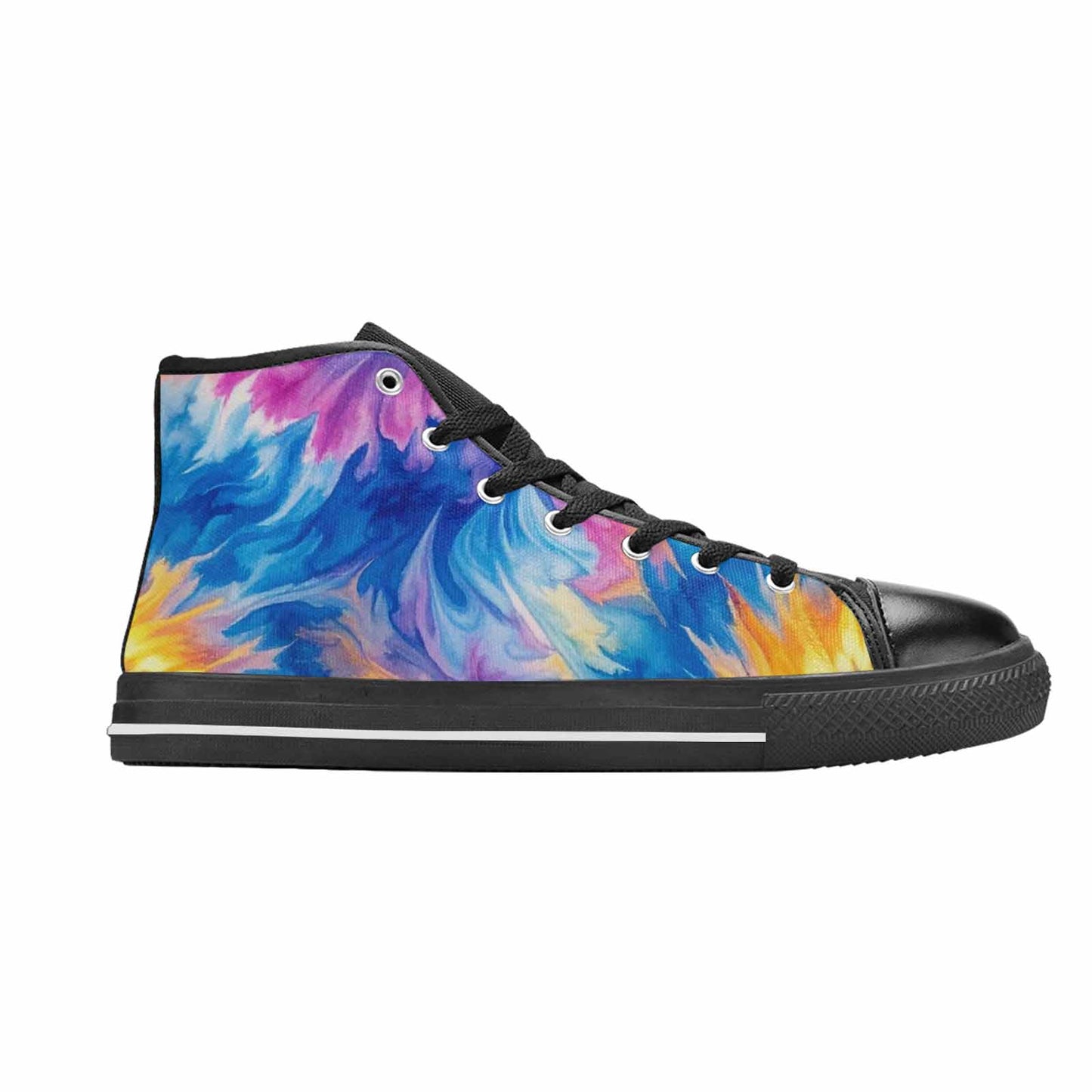 MEN'S Tie Dye Swirl High Top Canvas Y2K Custom Shoes