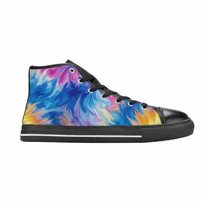 MEN'S Tie Dye Swirl High Top Canvas Y2K Custom Shoes