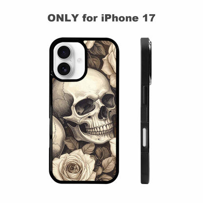 iPhone 17 Case — Seamless Repeating Pattern Of Gothic Skulls, Custom Made Phone Cover