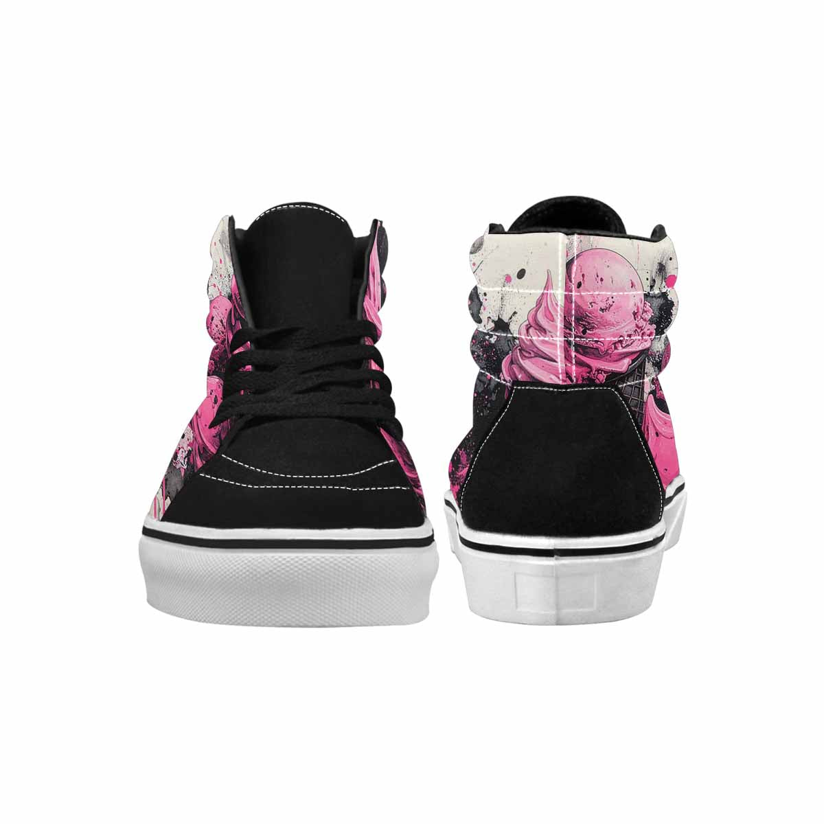 MEN'S Ice Cream Motif High Top Canvas Cottagecore Custom Sneakers