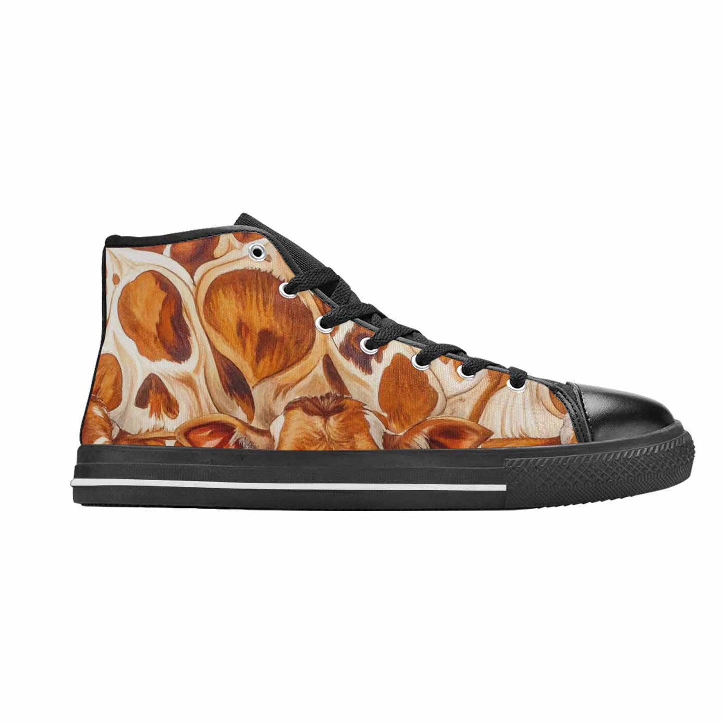 MEN'S Cow Animal Print High Top Canvas Y2K Custom Shoes