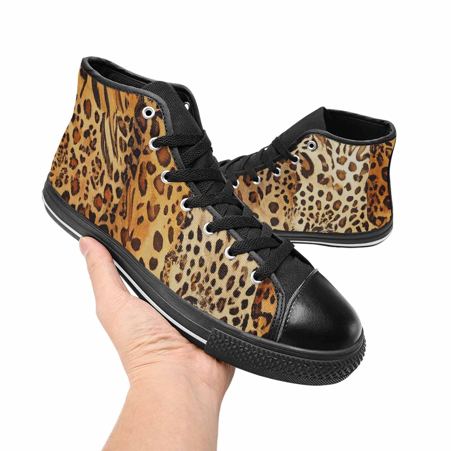 MEN'S Animal Print High Top Canvas Vibrant Chaos Shoes